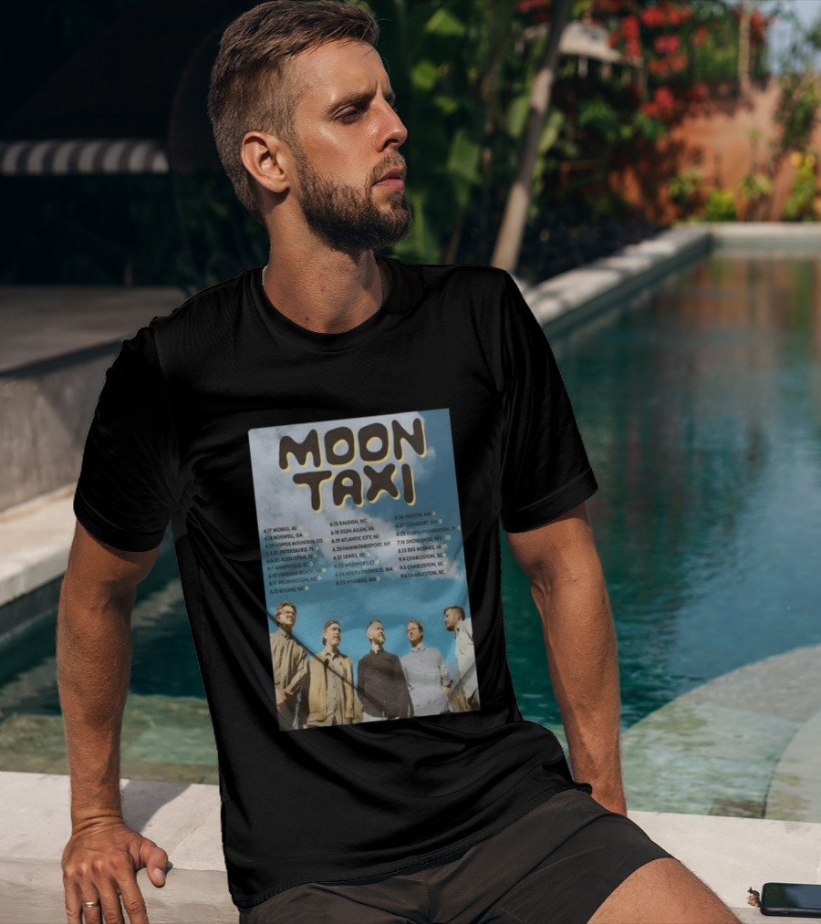 Moon Taxi 2026 Summer Tour Dates With Band Photo Sky T-Shirt