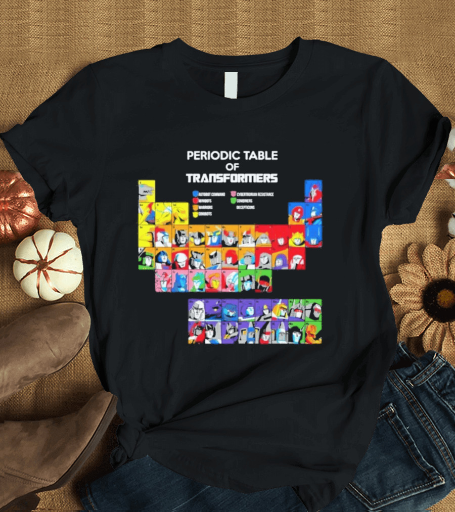 Periodic Table Of Transformers Autobots Decepticons Maximals Predacons T-Shirt