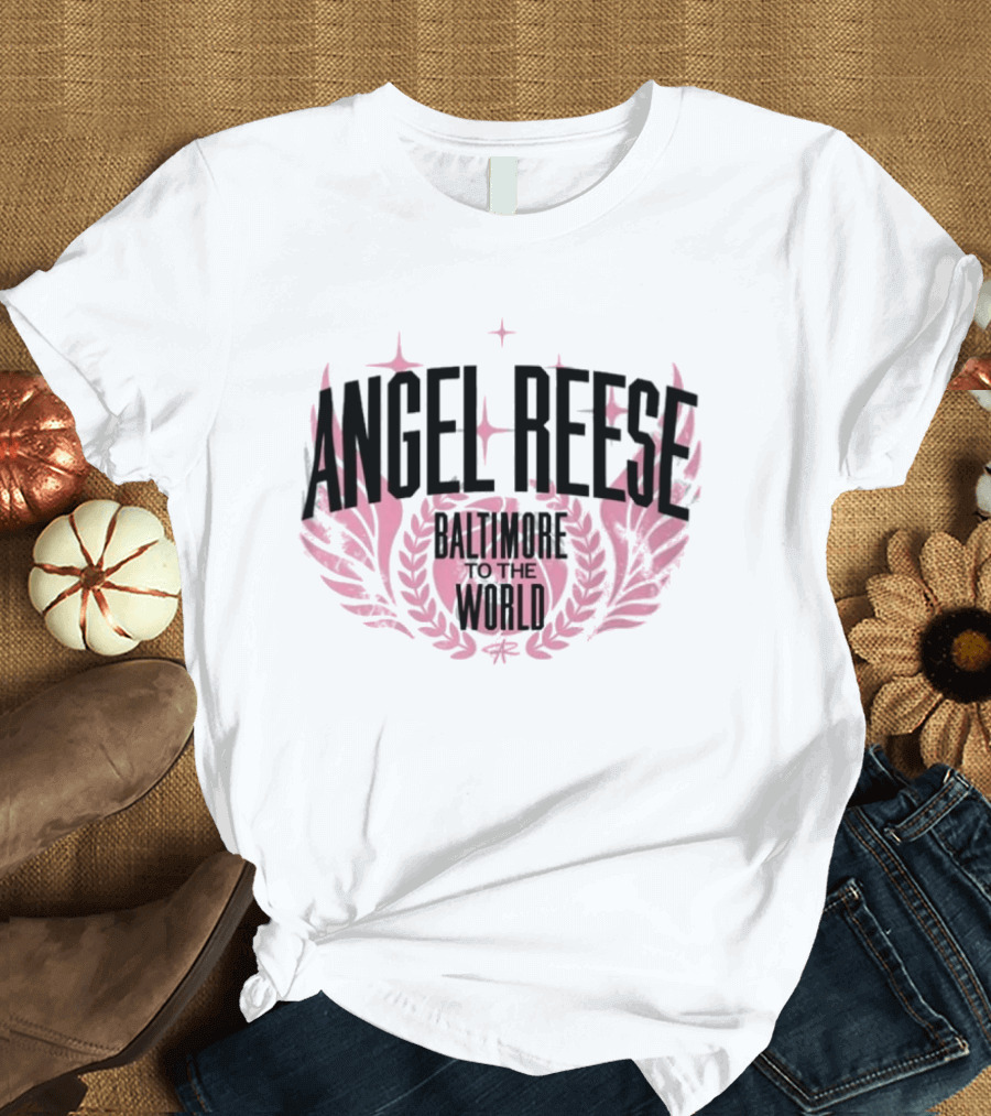 Angel Reese Baltimore To The World 2026 Star Laurel Wreath T-Shirt