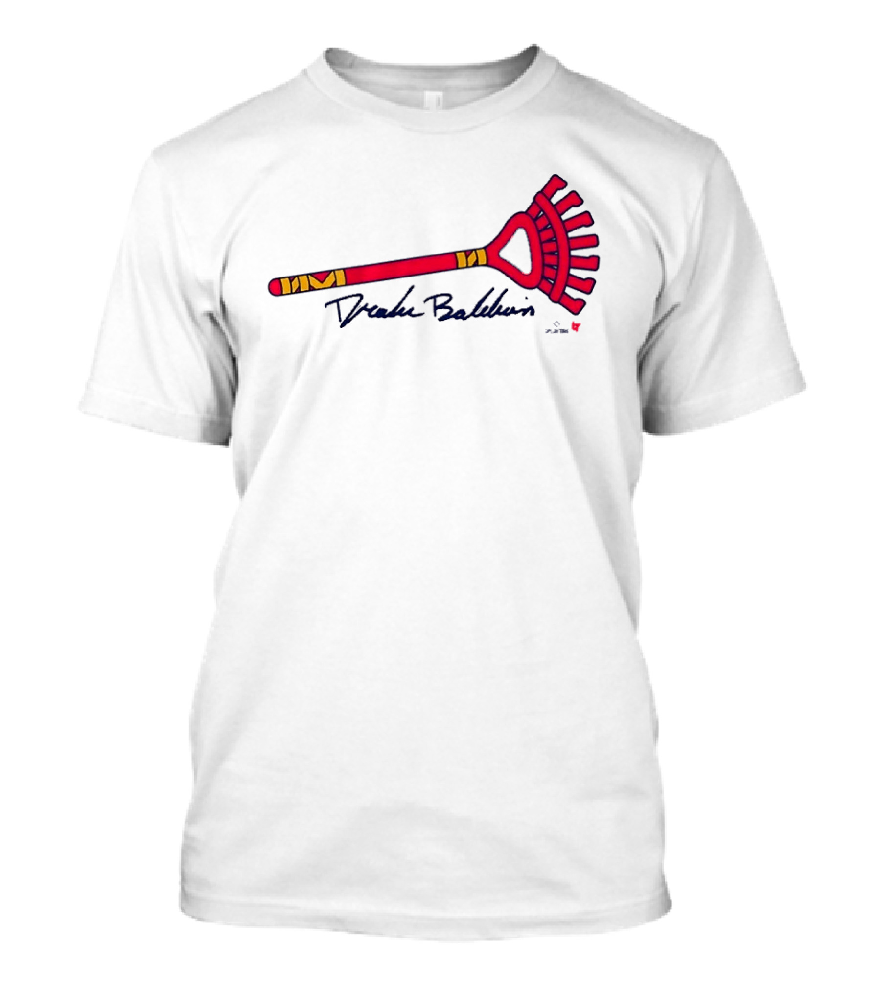 Drake Baldwin Red Yellow Rake Drawing T-Shirt