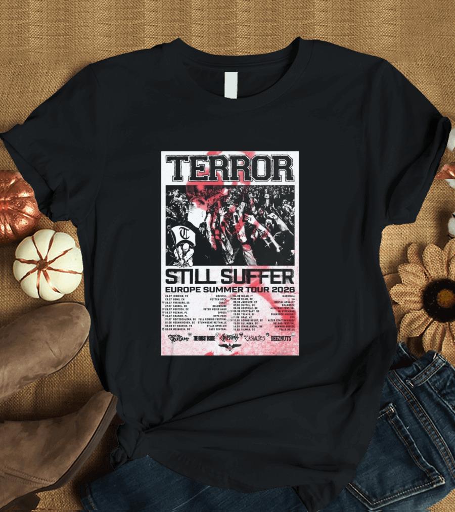 TERROR Still Suffer Europe Summer Tour 2026 With Stick To Your Guns And The Ghost Inside T-Shirt