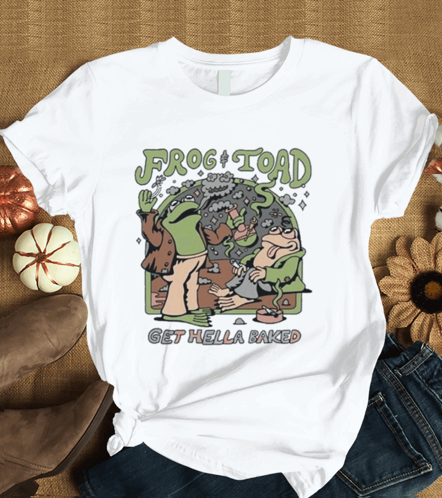 Frog And Toad Get Hella Baked Smoke And Relax Scene T-Shirt
