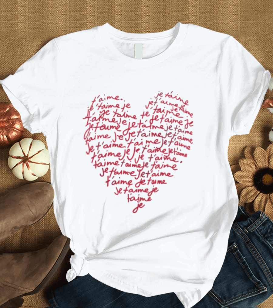 Kirsten McDuffie Je T'Aime Heart Red T-Shirt