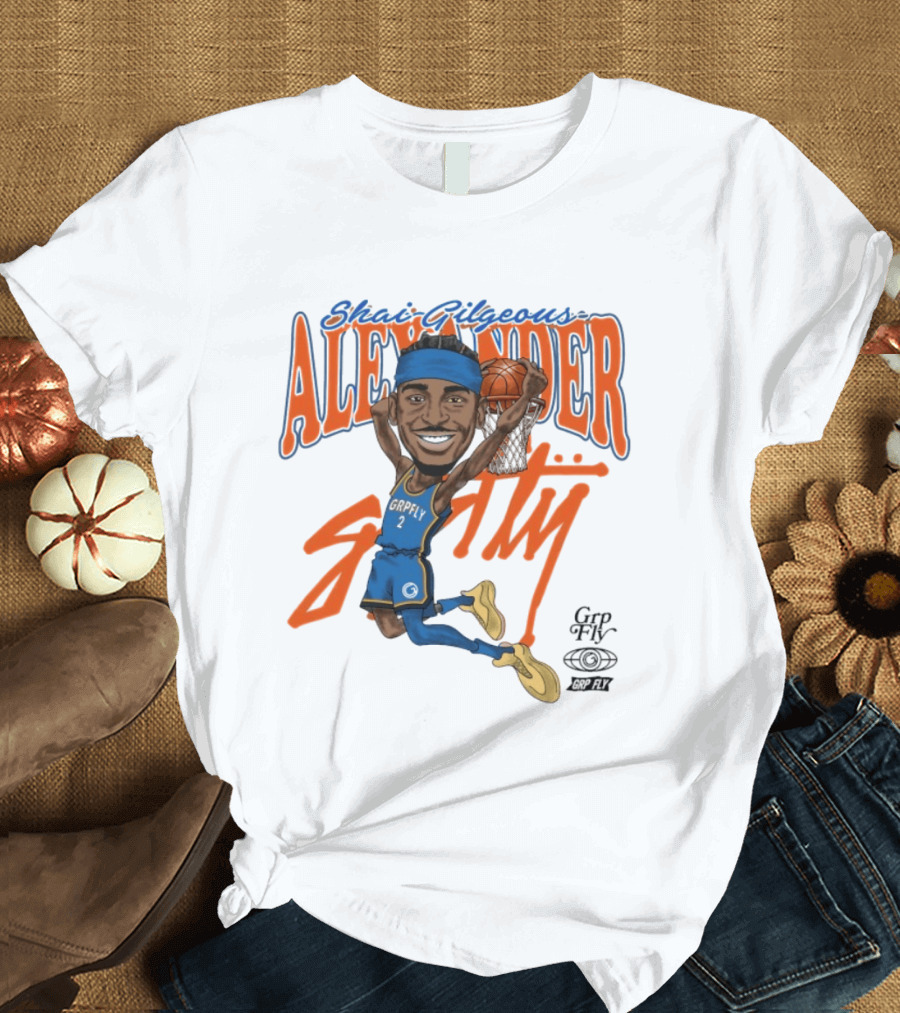Shai Gilgeous Alexander Oklahoma City Basketball Dunk By Grip Fly T-Shirt