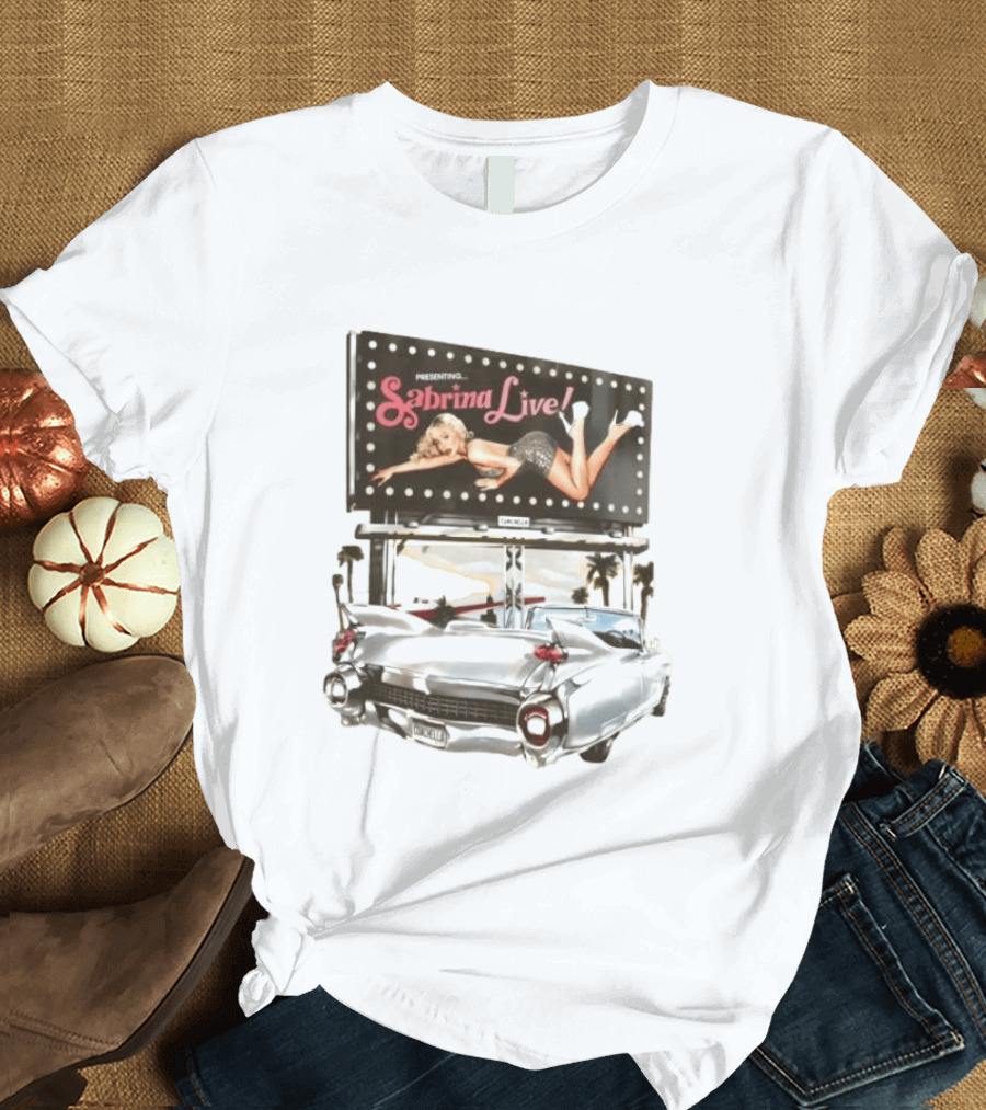Presenting Sabrina Live Coachella Cadillac Billboard Vintage 50s T-Shirt