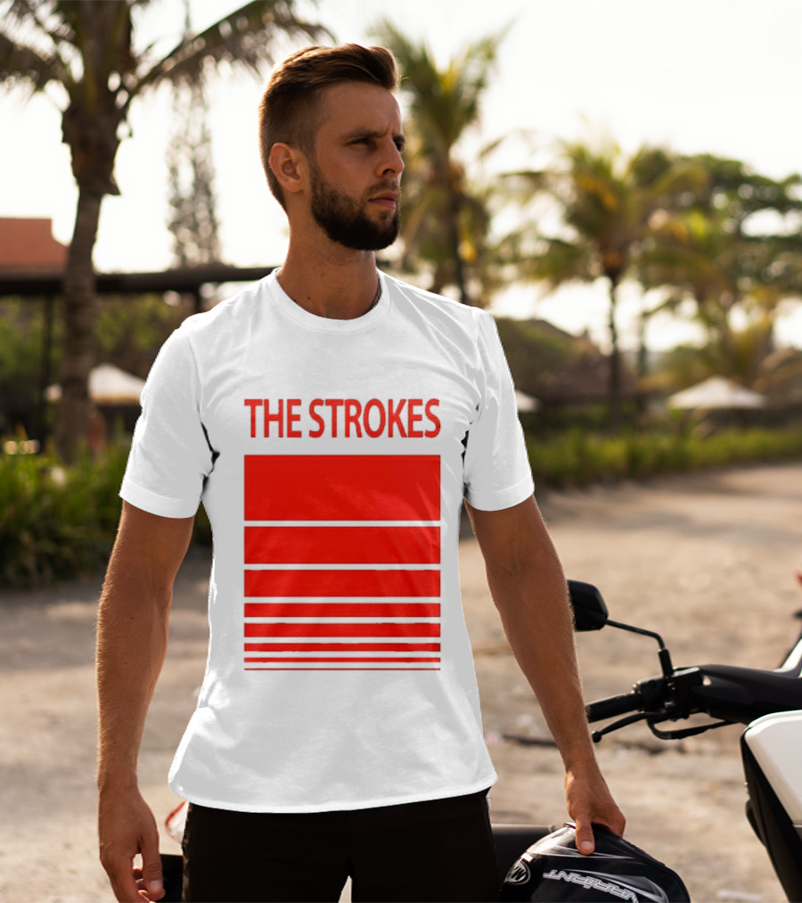 The Strokes 2026 Tour San Francisco Bold Red Stripes T-Shirt