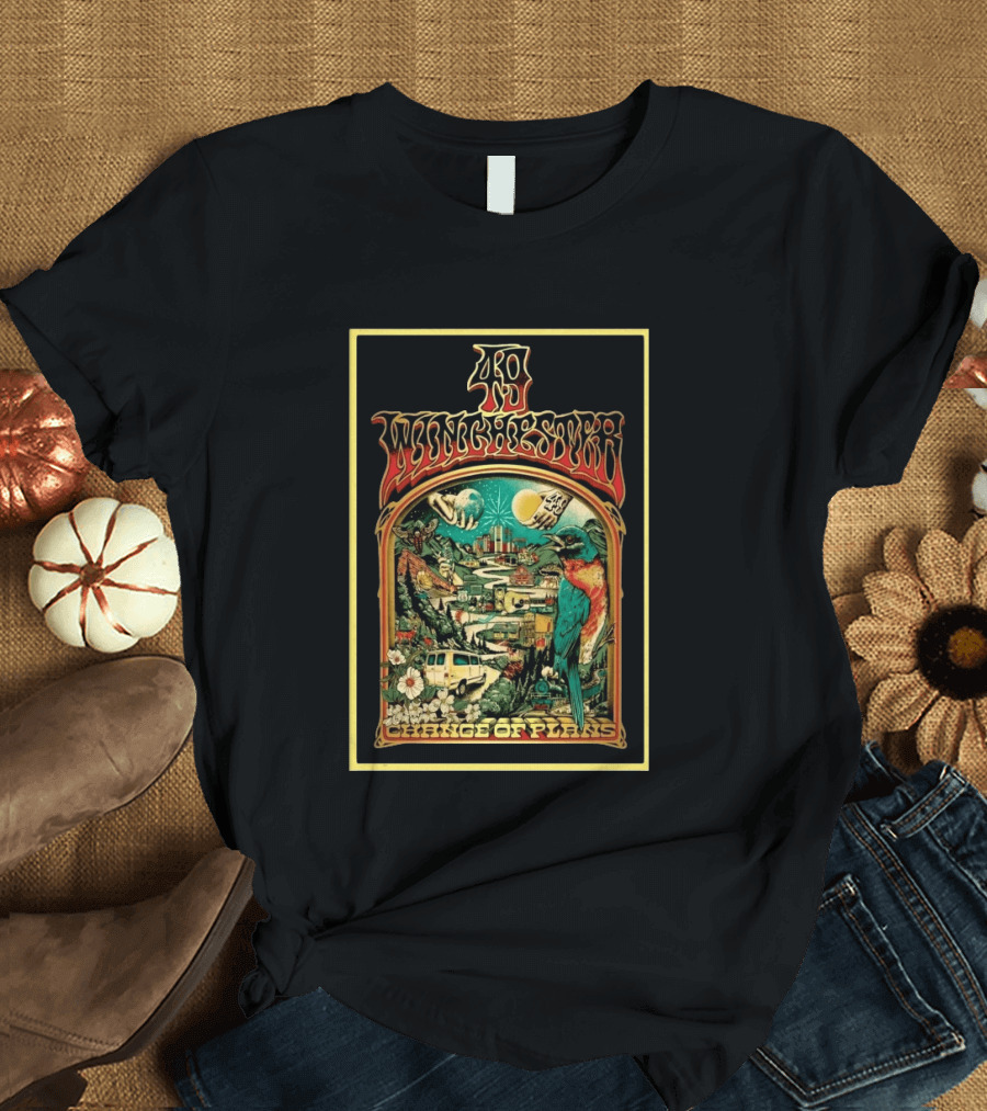 49 Winchester Change Of Plans Psychedelic Nature Cityscape Bird Van Moonflower T-Shirt