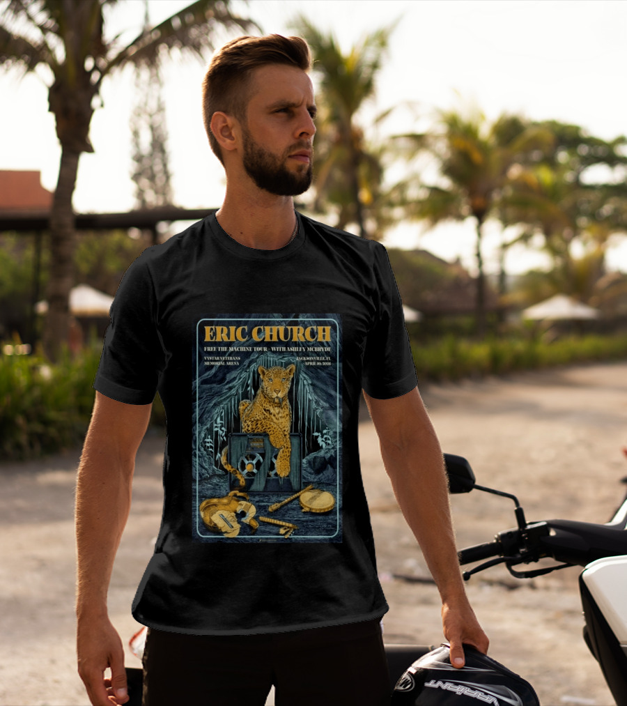 Eric Church Free The Machine Tour Jacksonville FL Vystar Veterans Memorial Arena April 10 2026 T-Shirt