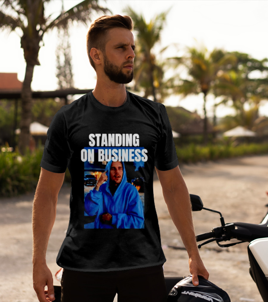 Standing On Business Blue Image T-Shirt