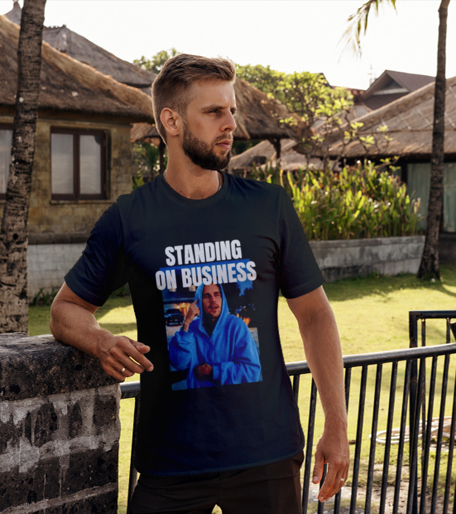 Standing On Business Blue Image T-Shirt