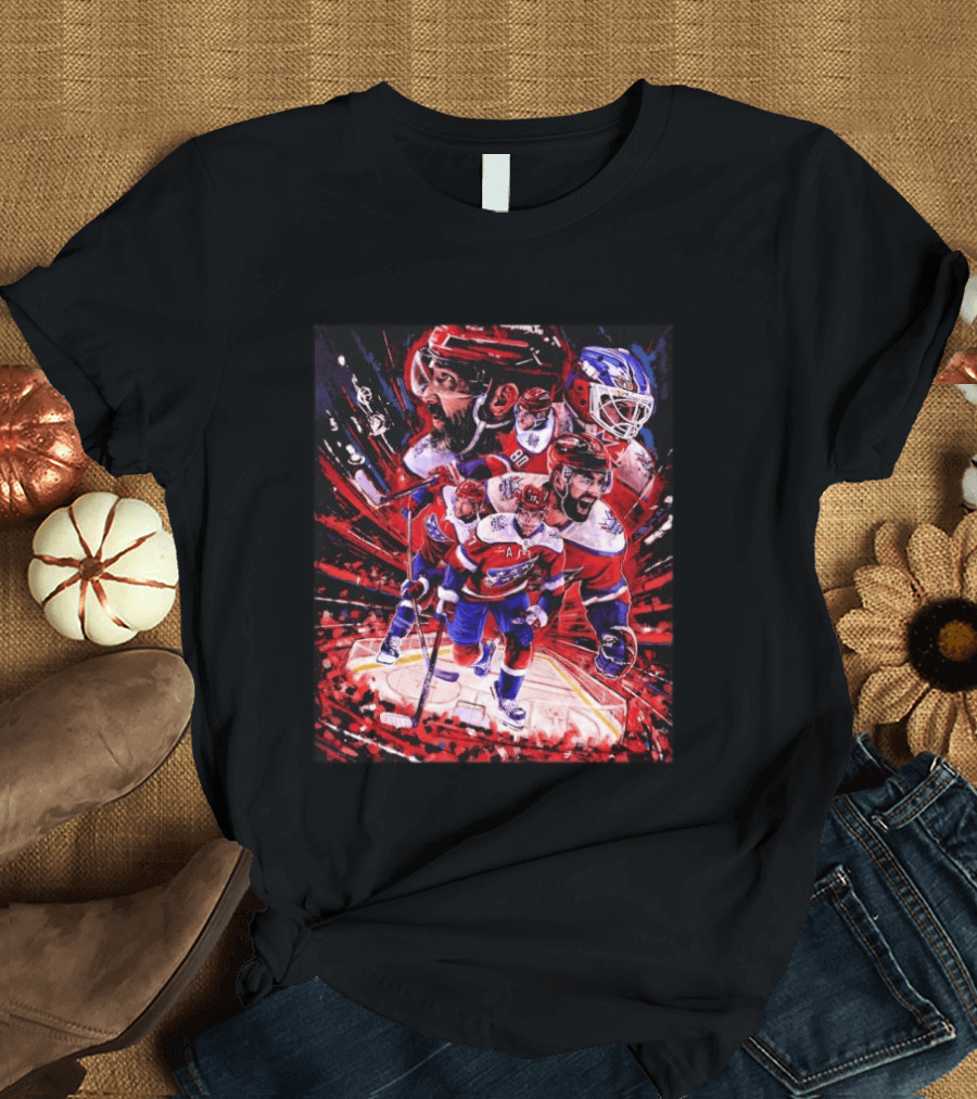 Washington Capitals Alex Ovechkin 2026 Hockey Team Players Montage T-Shirt