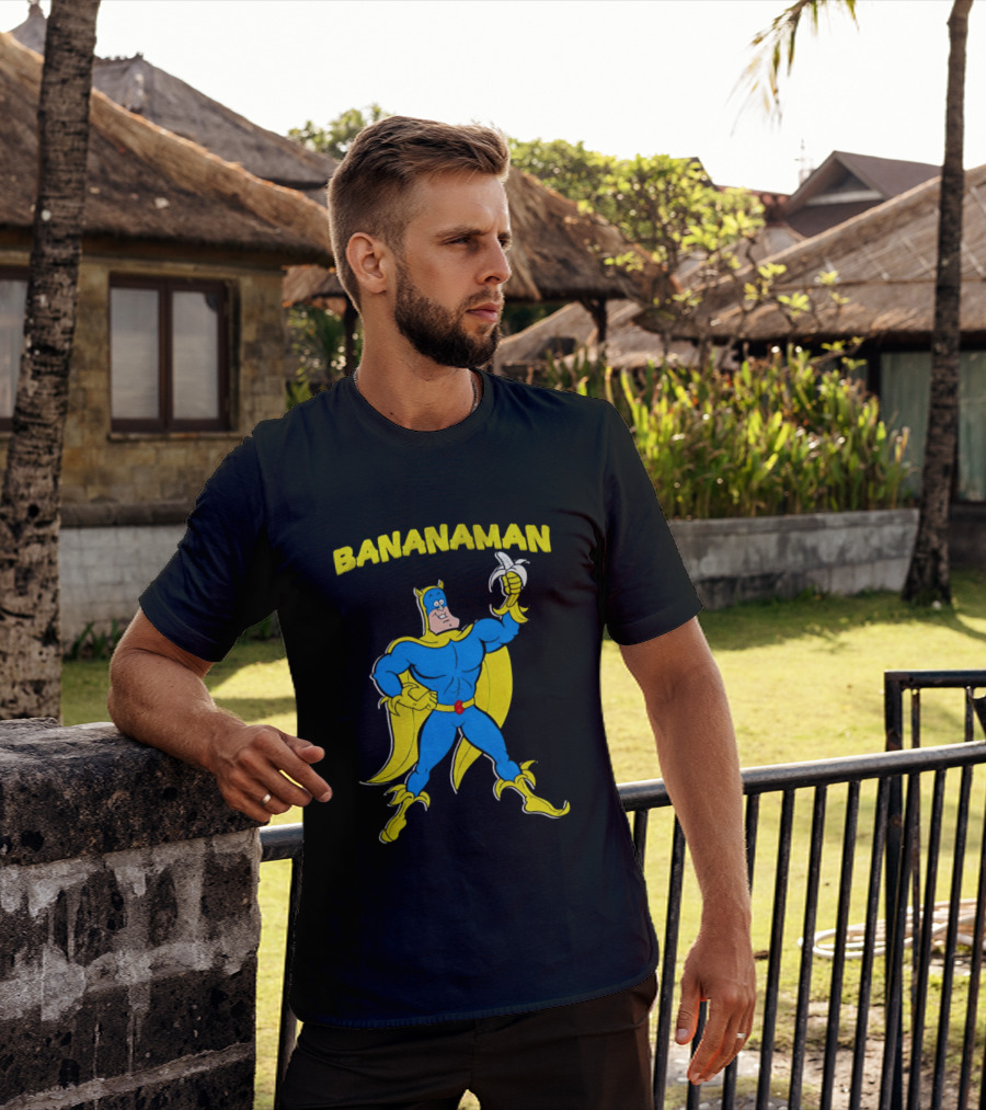 Bananaman Cartoon Superhero With Banana T-Shirt