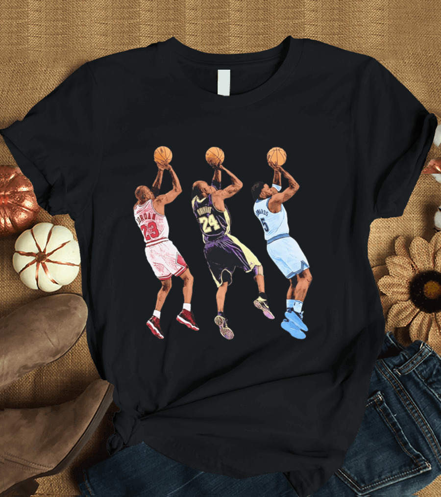 Fadeaway Jordan 23 Bryant 24 Edwards 5 Jump T-Shirt