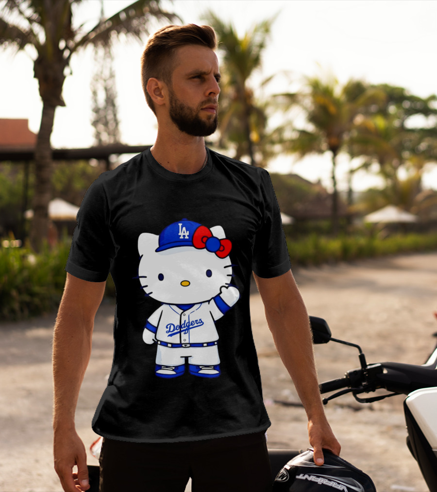 Hello Kitty Los Angeles Dodgers MLB Baseball Collaboration Fan T-Shirt
