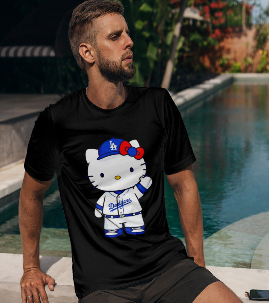 Hello Kitty Los Angeles Dodgers MLB Baseball Collaboration Fan T-Shirt