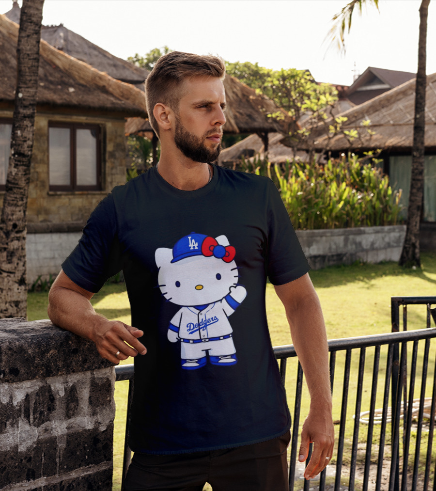 Hello Kitty Los Angeles Dodgers MLB Baseball Collaboration Fan T-Shirt