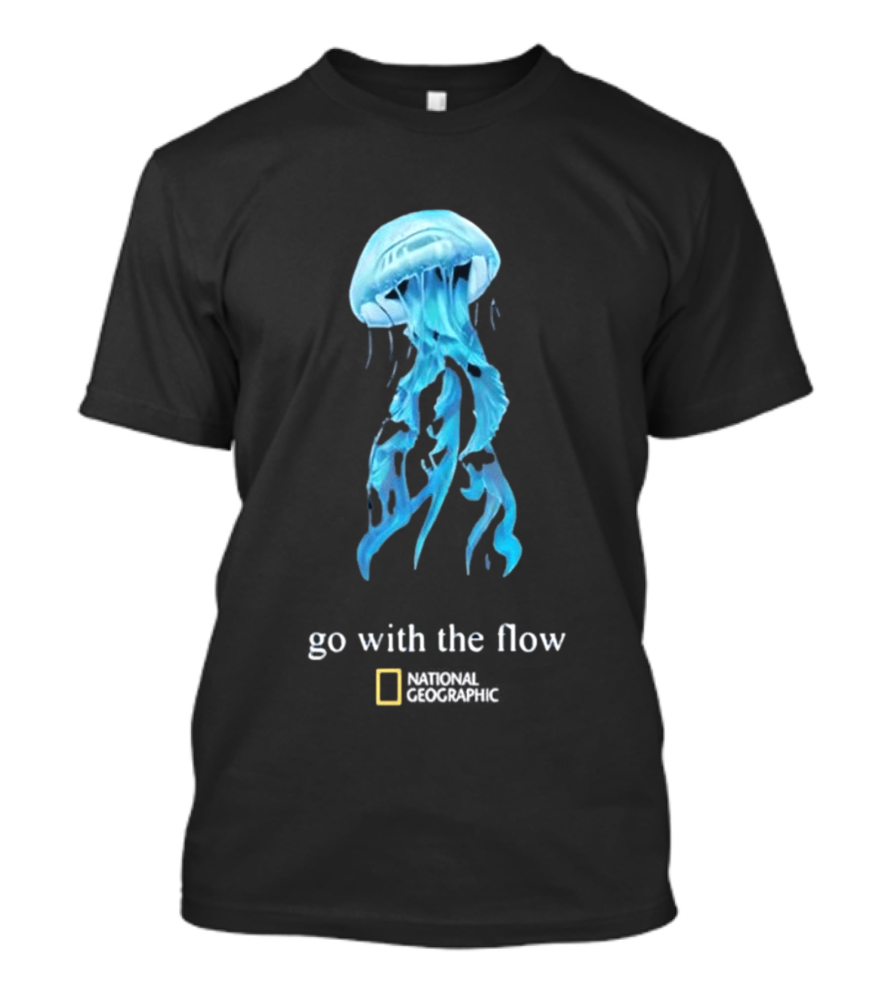 Jellyfish Go With The Flow National Geographic Blue Ocean T-Shirt