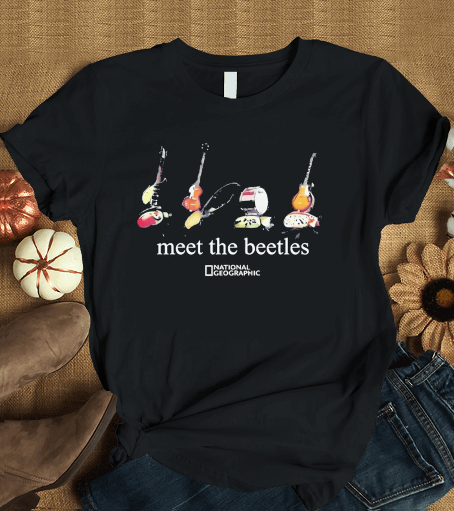 National Geographic Meet The Beetles Cotton Beatles Inspired Instruments T-Shirt