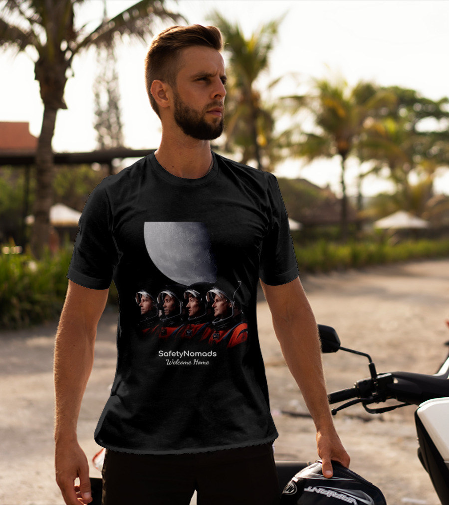 Safety Nomads Welcome Home Reid Wiseman Victor Glover Christina Koch Jeremy Hansen Moon Exploration T-Shirt