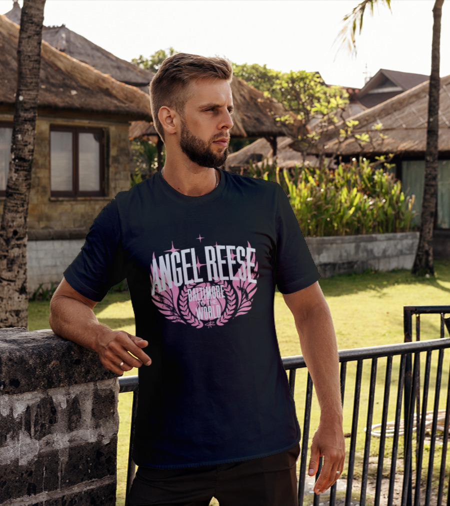 Angel Reese Baltimore To The World Laurel Wings Star Motif T-Shirt