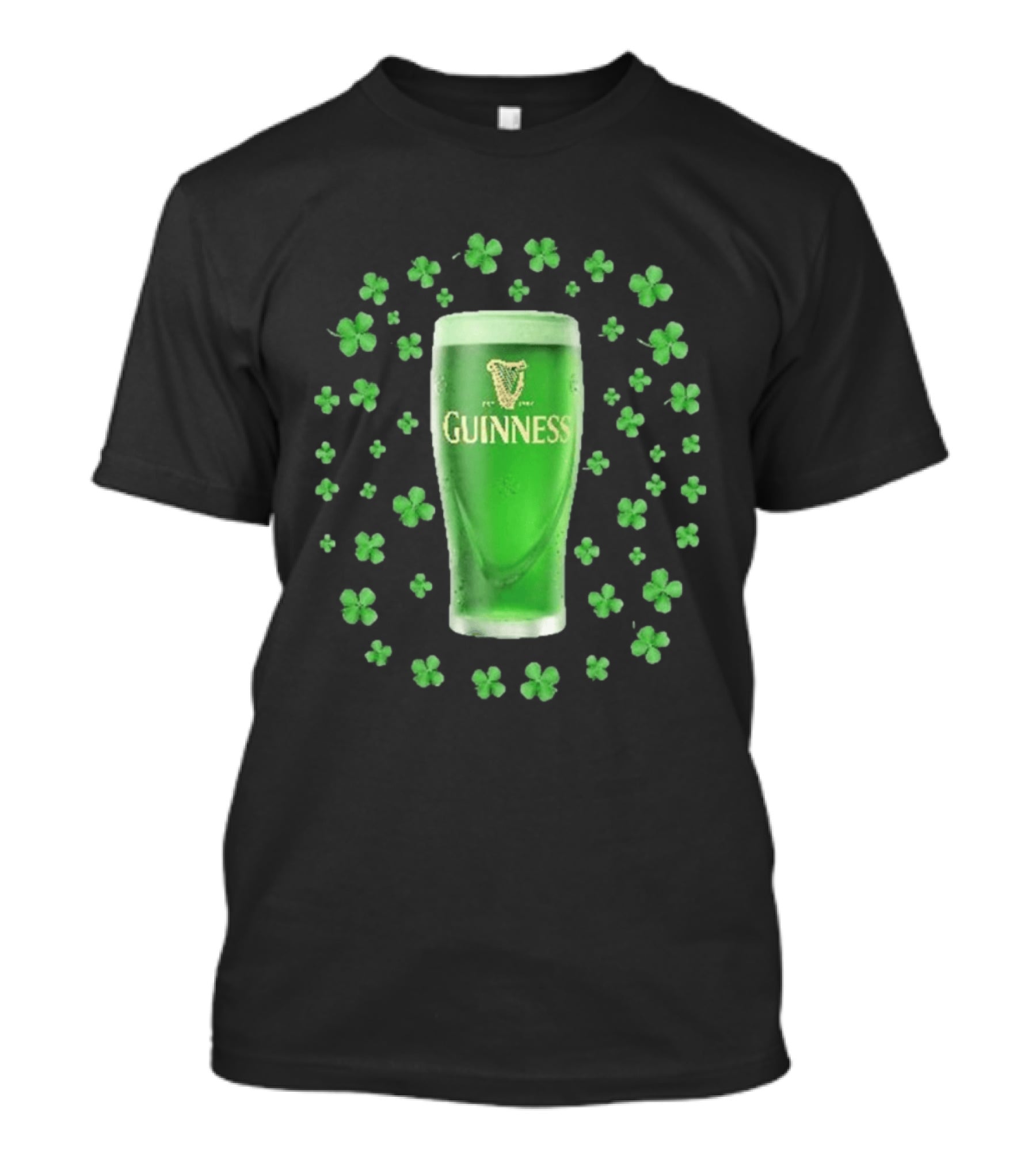 Guinness Pint With Shamrocks St Patrick's Day Celebration T-Shirt