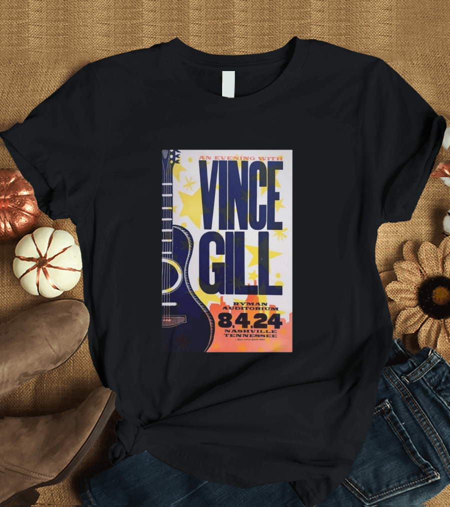 An Evening With Vince Gill Ryman Auditorium 8.4.24 Nashville Tennessee T-Shirt