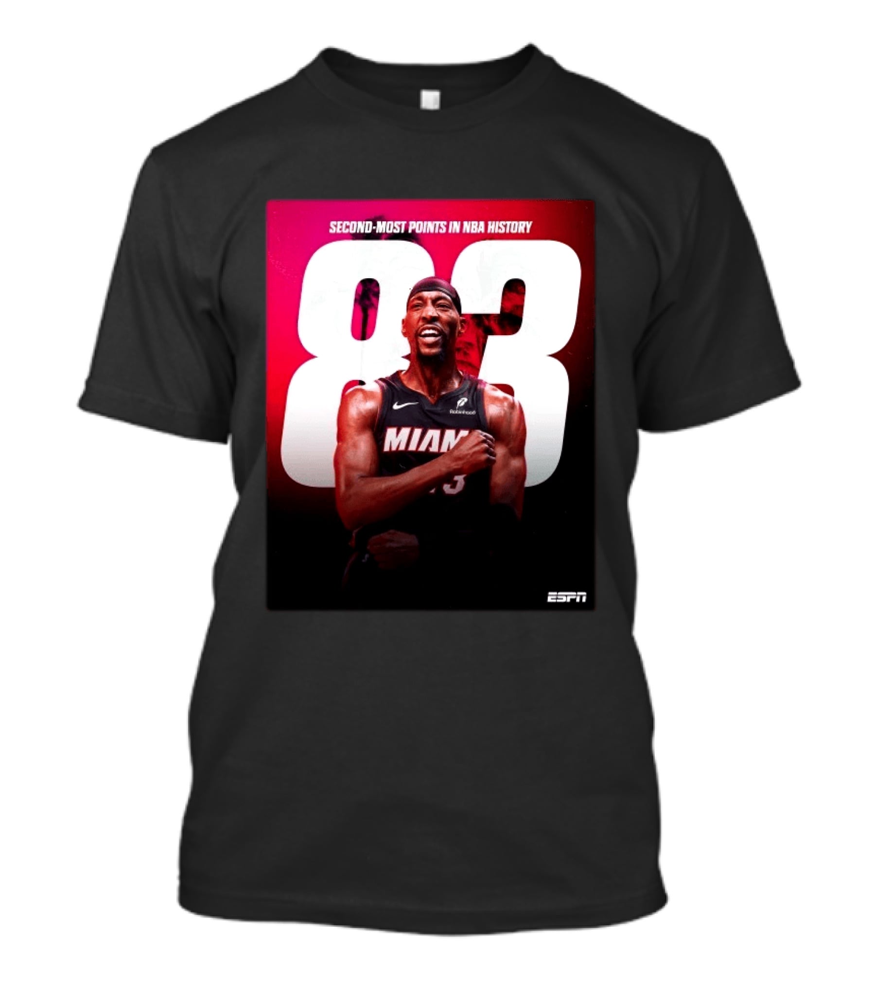 Bam Adebayo 83 Second Most Points NBA History Miami ESPN T-Shirt