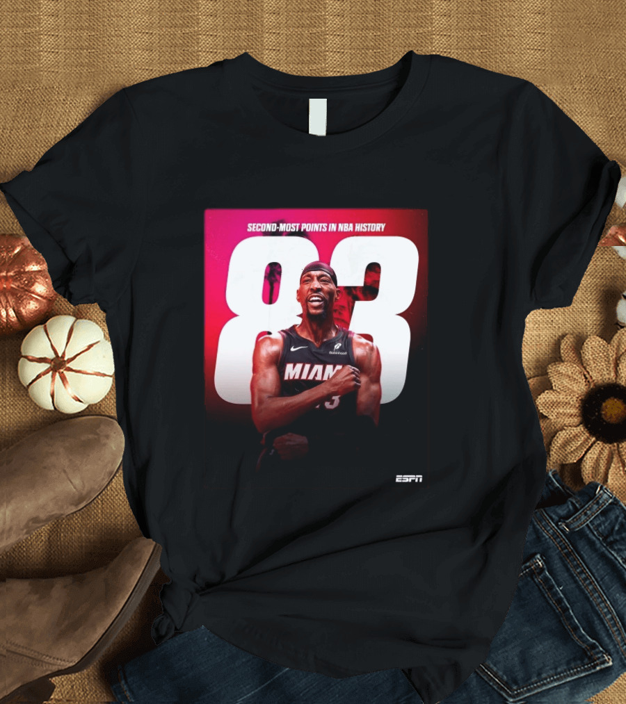 Bam Adebayo 83 Second Most Points NBA History Miami ESPN T-Shirt