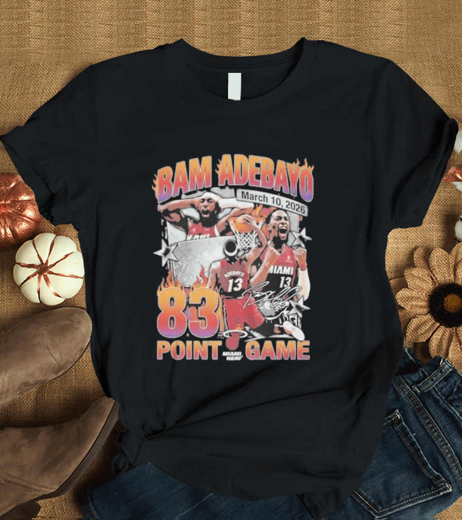 Bam Adebayo March 10 2026 Miami Heat 83 Point Game T-Shirt