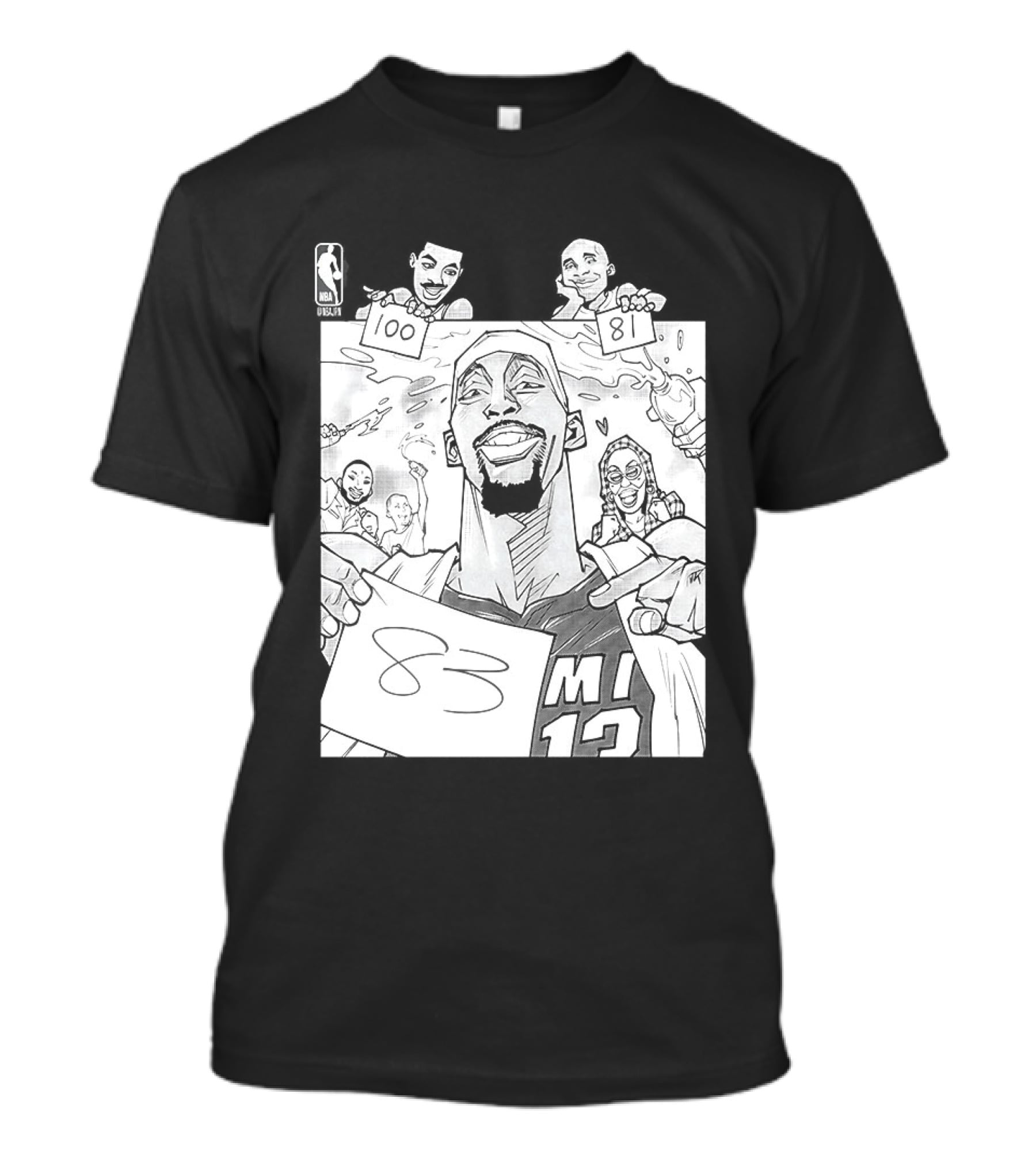Bam Adebayo 83 Points Wilt Bam Kobe 2nd Highest Scoring Game NBA History Cartoon Miami 13 T-Shirt