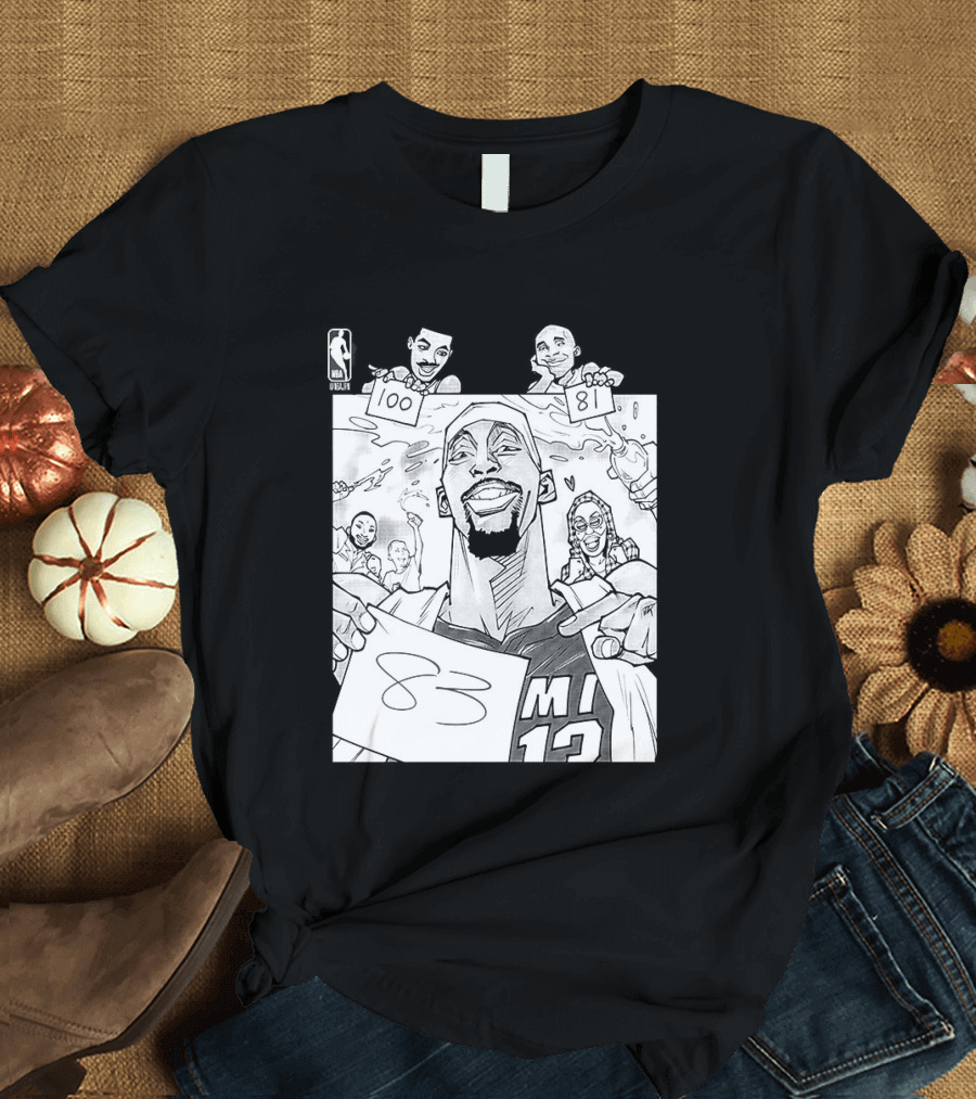 Bam Adebayo 83 Points Wilt Bam Kobe 2nd Highest Scoring Game NBA History Cartoon Miami 13 T-Shirt