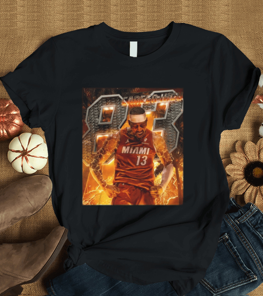 Carrer High 83 Miami Heat Bam Adebayo Goes Nuclear NBA Second Most Points T-Shirt
