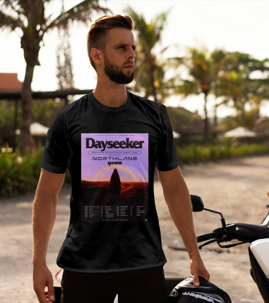 Dayseeker Europe UK 2026 Creature In The Black Night Tour With Northlane And Siamese T-Shirt