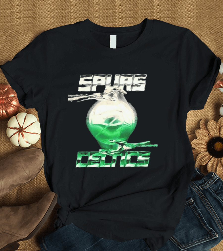 San Antonio Spurs Vs Boston Celtics NBA 2026 Glowing Basketball T-Shirt