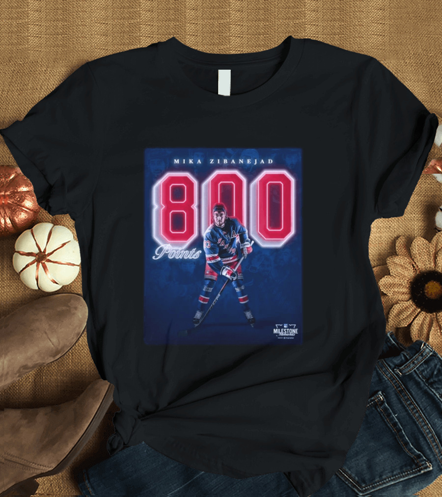 Mika Zibanejad 800 Points New York Rangers Milestone Moment T-Shirt