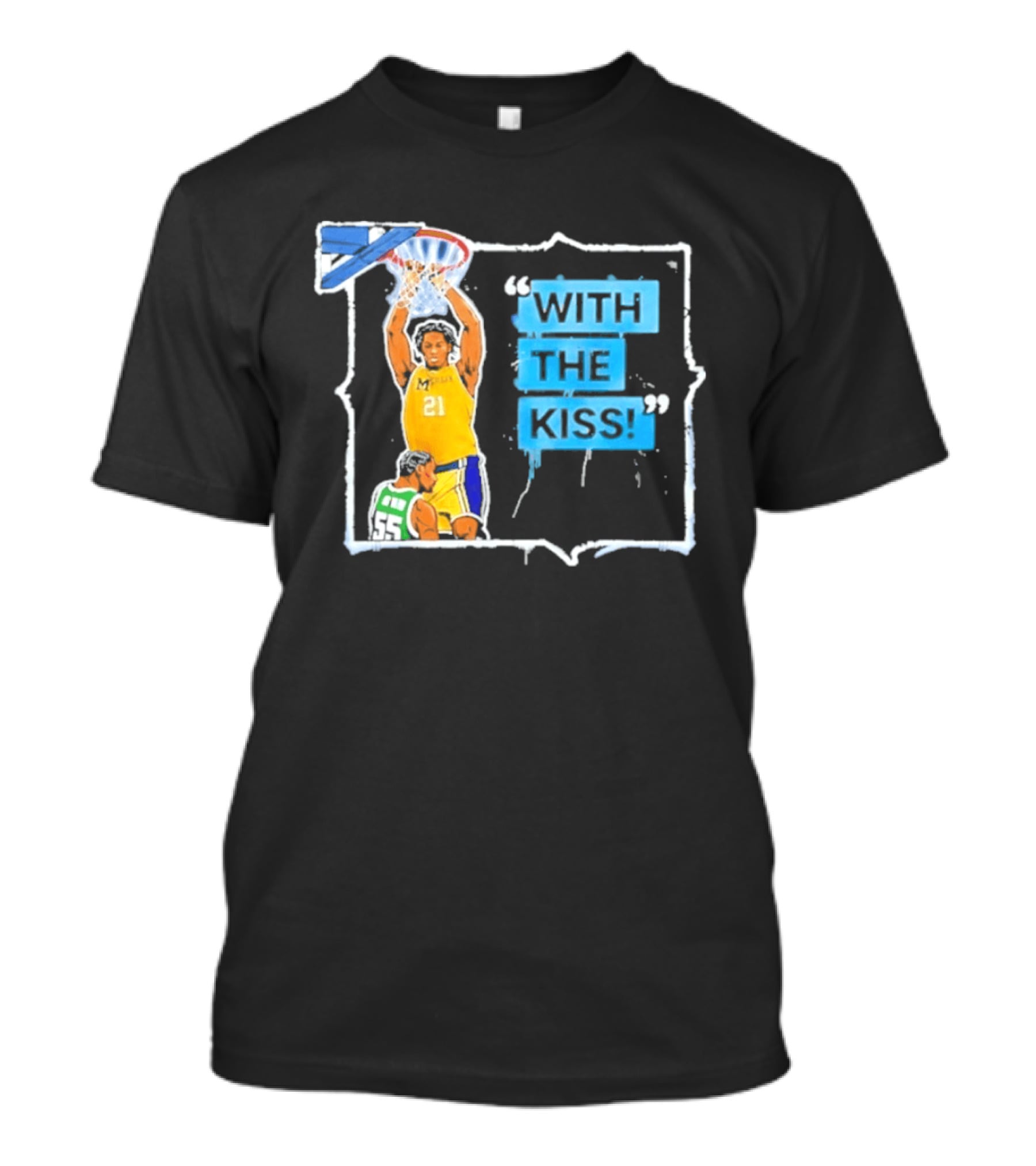 Morez Johnson Jr. 21 Dunking Action With The Kiss T-Shirt