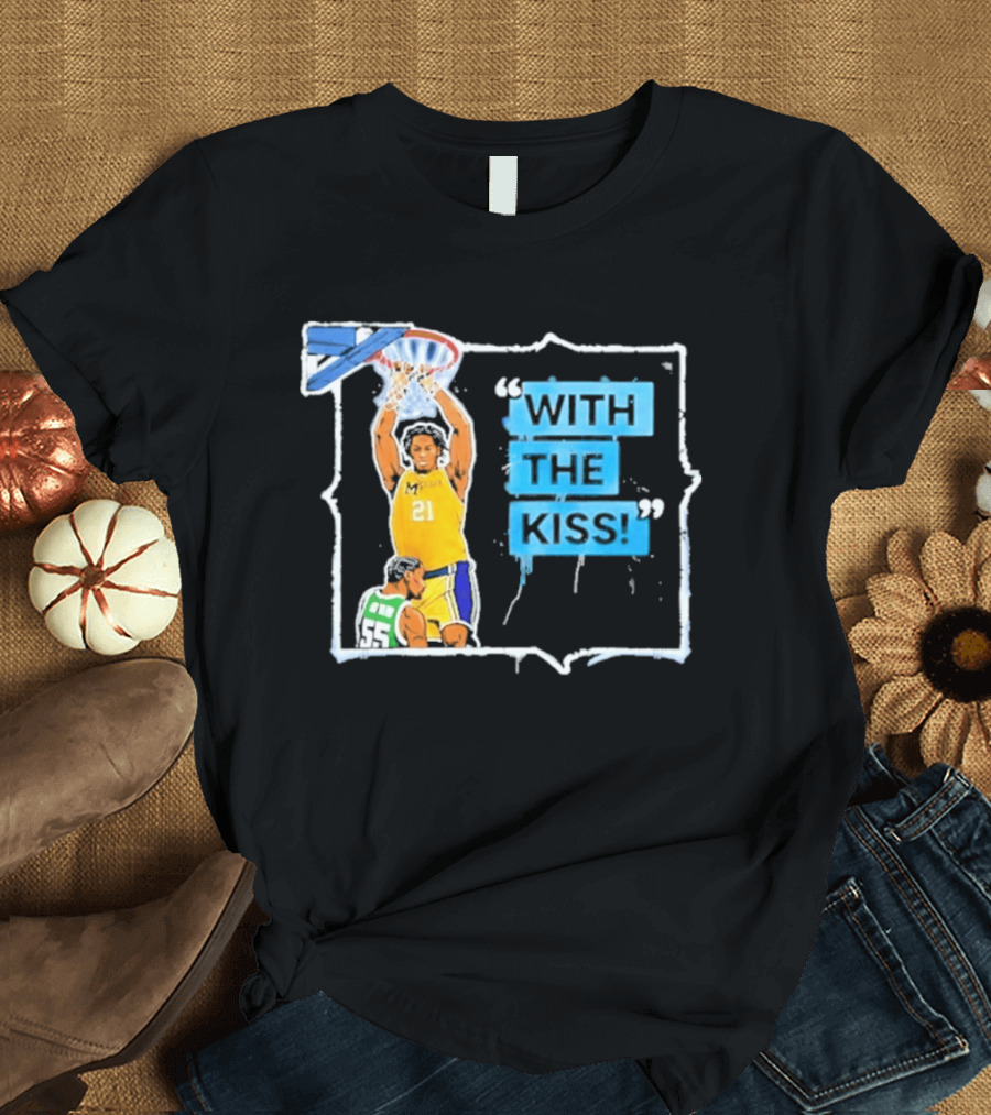 Morez Johnson Jr. 21 Dunking Action With The Kiss T-Shirt