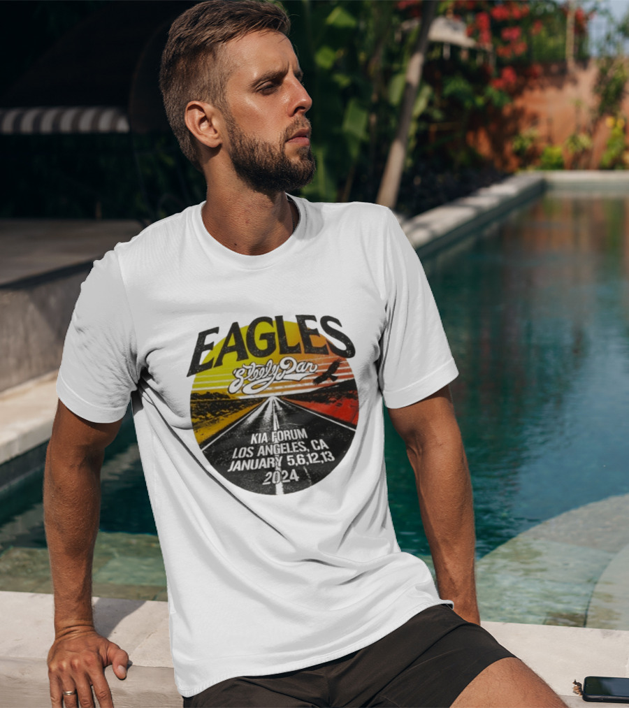 Eagles Steely Dan Kia Forum Los Angeles January 2024 Tour T-Shirt