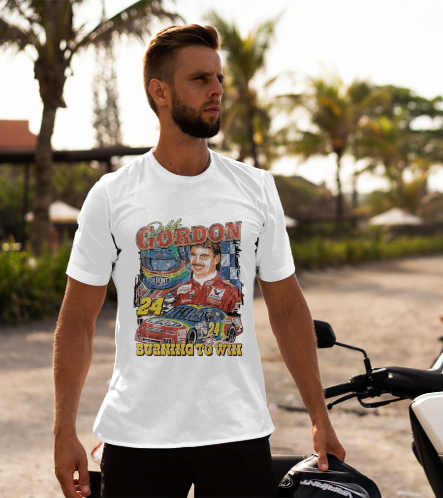 Jeff Gordon Dupont Racing 24 Burning To Win T-Shirt
