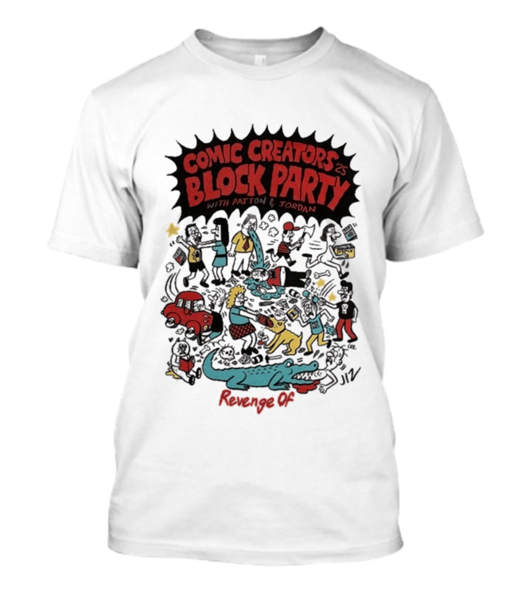 Revenge Of Comic Creators Block Party With Patton & Jordan Crocodile Chaos Celebration T-Shirt