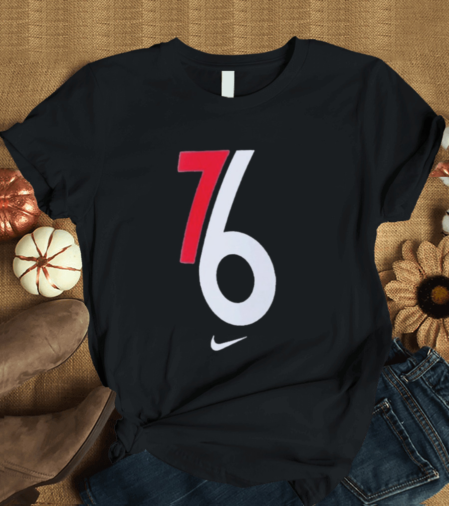 Philadelphia 76ers Nike 2025 2026 NBA City Edition 76 White Red T-Shirt