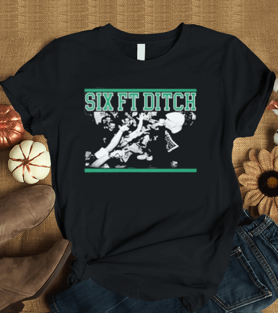 Six Ft Ditch Skull And Bones Grunge T-Shirt