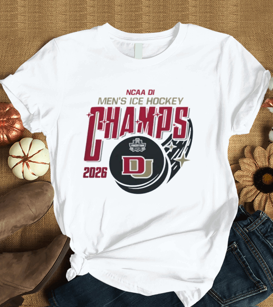 NCAA DI Men's Ice Hockey Champs 2026 DJ Denver Pioneers T-Shirt