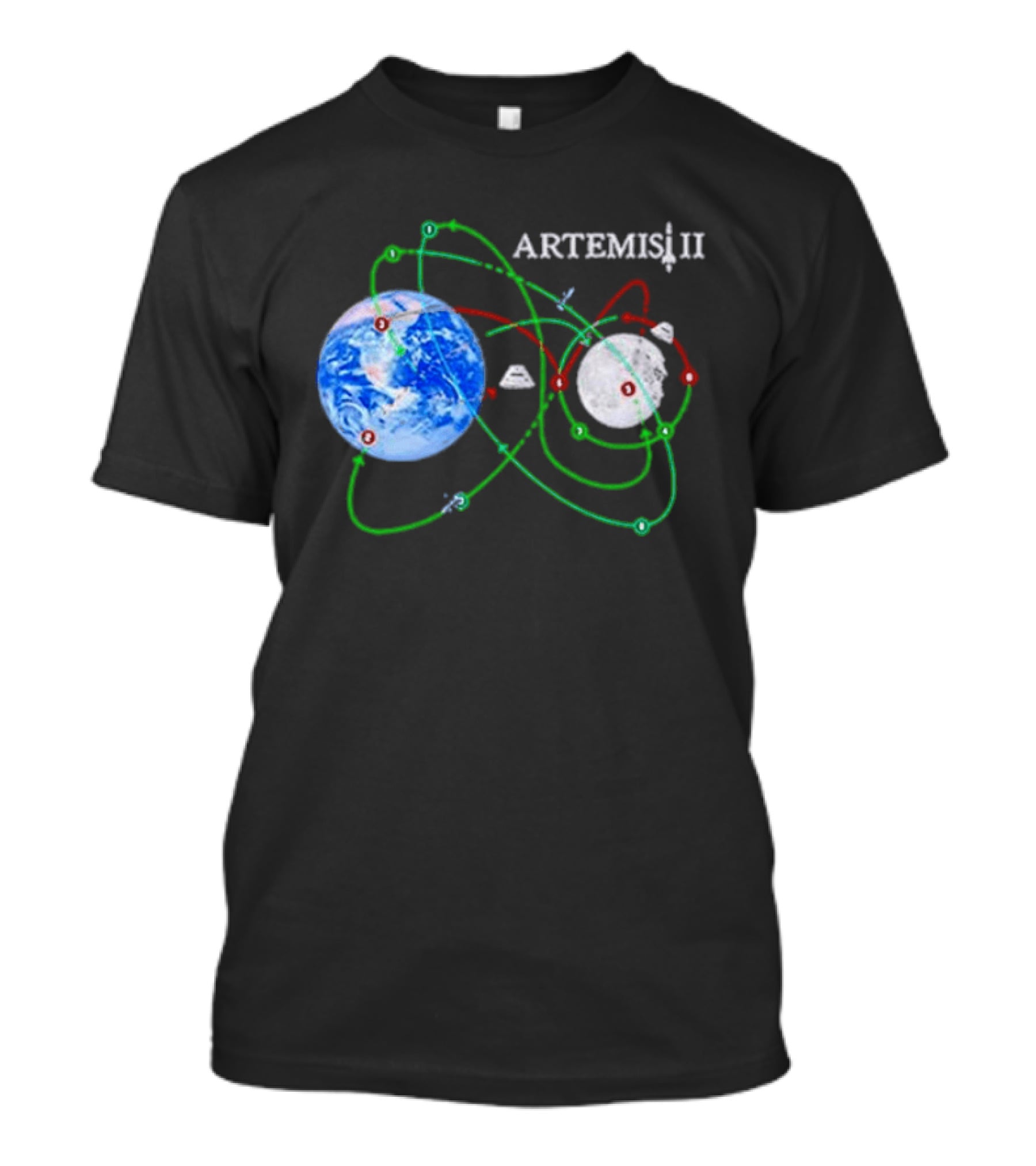 Artemis II NASA Moon Mission Pathways Earth And Moon T-Shirt