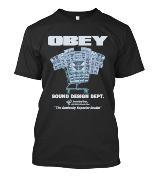 Obey Sound Waves Department Music Shopping Cart Revolution T-Shirt