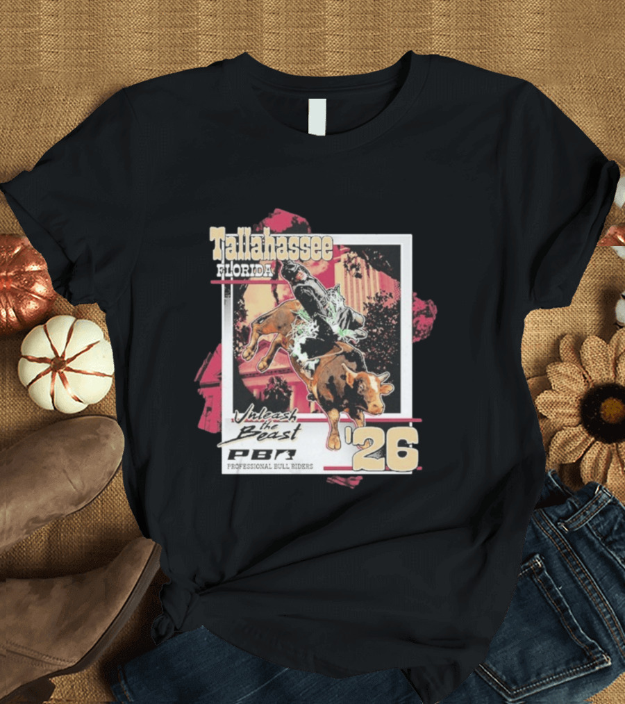 Tallahassee Florida PBR 2026 Unleash The Beast Professional Bull Riders T-Shirt