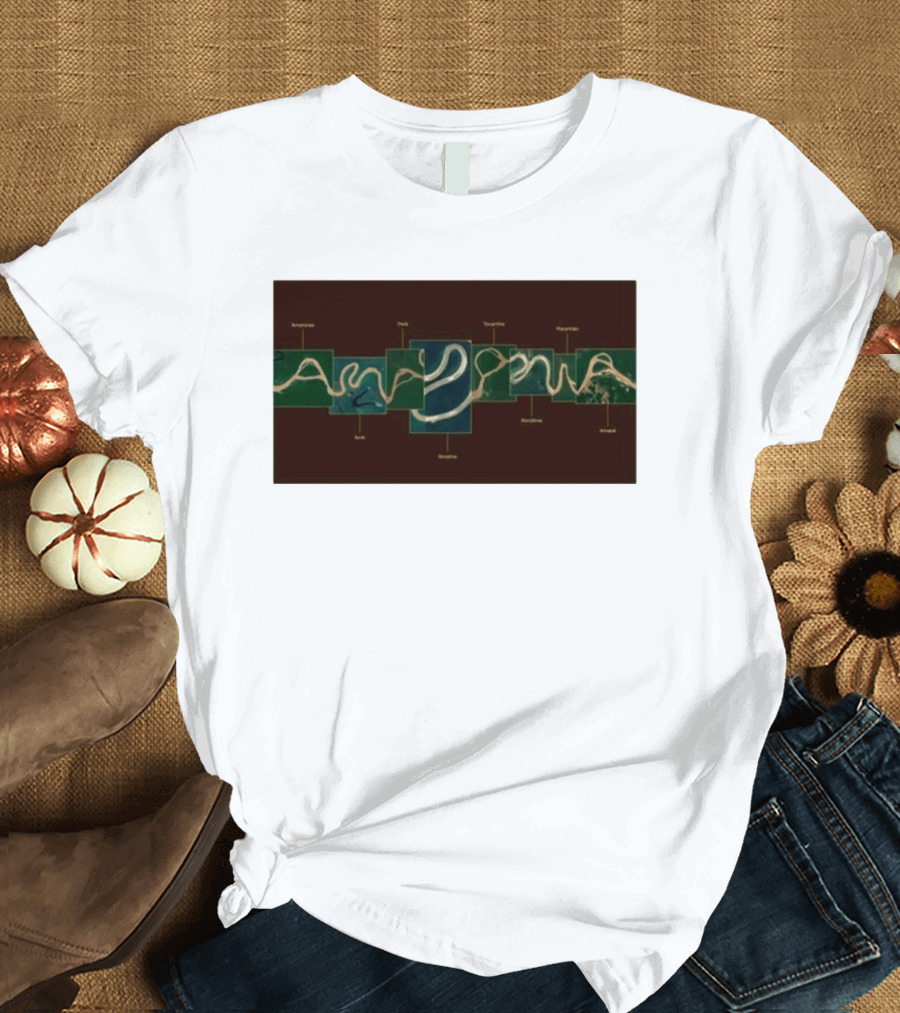 Amazonia Amazon River Map 2026 Peru Anavilhanas Mapará Teotônio Rondônia Amupá Açu Amacá T-Shirt