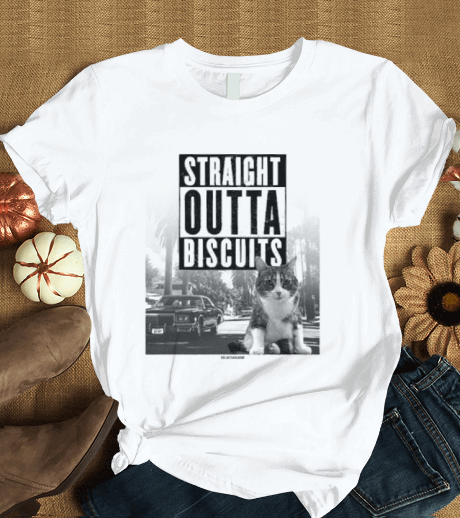 Straight Outta Biscuits Dr. Matt McGlasson Cat Humor T-Shirt