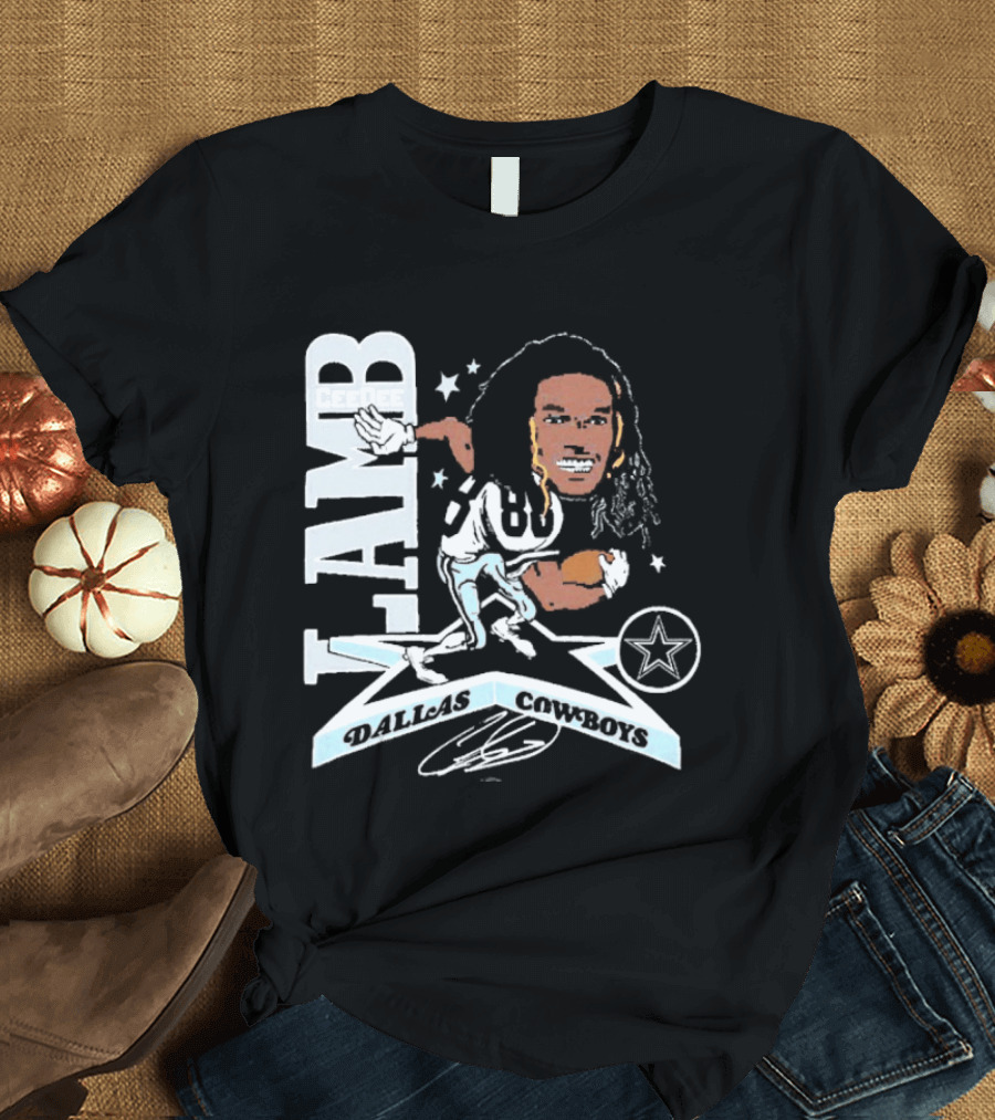 CeeDee Lamb Dallas Cowboys Star Caricature T-Shirt