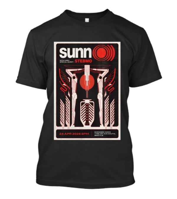 Sunn O))) 24 Apr 2026 8PM Seattle Showbox SoDo With Special Guest Stebmo T-Shirt